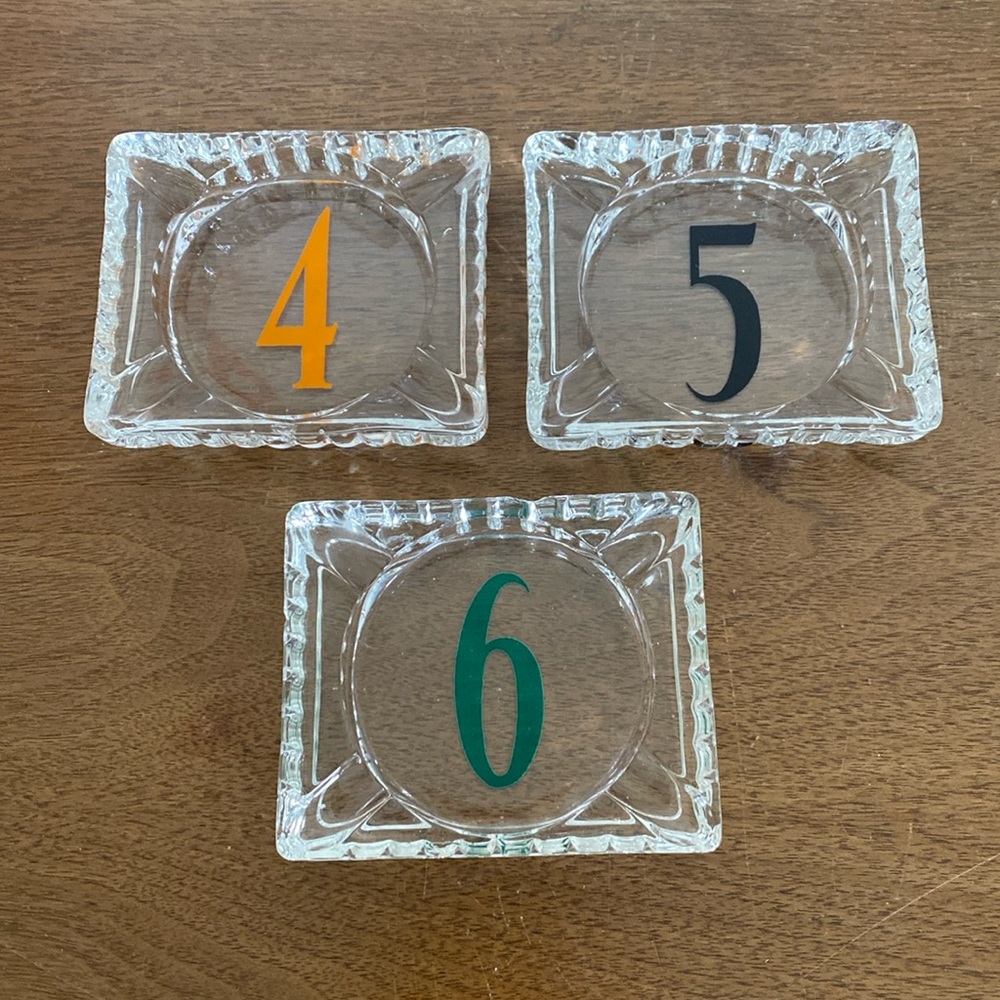 Mid Century Glass Ashtray Set